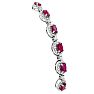4 Carat Ruby and Diamond Bolo Bracelet In 14 Karat White Gold, Adjustable 6-9 Inches Image-2