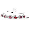 4 Carat Ruby and Diamond Bolo Bracelet In 14 Karat White Gold, Adjustable 6-9 Inches Image-4