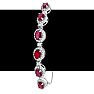 4 Carat Ruby and Diamond Bolo Bracelet In 14 Karat White Gold, Adjustable 6-9 Inches Image-5