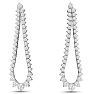 3 Carat Diamond Drop Earrings In 14 Karat White Gold, 2 Inches Image-1