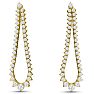 3 Carat Diamond Drop Earrings In 14 Karat Yellow Gold, 2 Inches Image-1