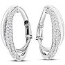 1 1/2 Carat Diamond Hoop Earrings In 14 Karat White Gold, 1 Inch Image-1