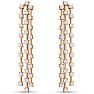 3 Carat Diamond Drop Earrings In 14 Karat Yellow Gold, 2 Inches Image-1