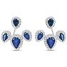 3 Carat Sapphire and Diamond Drop Earrings In 14 Karat White Gold, 1/2 Inch Image-1