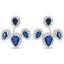 3 Carat Sapphire and Diamond Drop Earrings In 14 Karat White Gold, 1/2 Inch Image-1