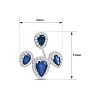 3 Carat Sapphire and Diamond Drop Earrings In 14 Karat White Gold, 1/2 Inch Image-2