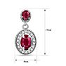 2 Carat Ruby and Diamond Drop Earrings In 14 Karat White Gold, 3/4 Inch Image-2