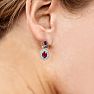 2 Carat Ruby and Diamond Drop Earrings In 14 Karat White Gold, 3/4 Inch Image-3