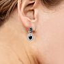 2 Carat Sapphire and Diamond Drop Earrings In 14 Karat White Gold, 3/4 Inch Image-3