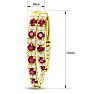 2 1/2 Carat Ruby and Diamond Hoop Earrings In 14 Karat Yellow Gold, 1 Inch Image-4