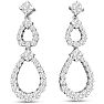 2 Carat Diamond Drop Earrings In 14 Karat White Gold, 1 1/4 Inches Image-1