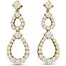 2 Carat Diamond Drop Earrings In 14 Karat Yellow Gold, 1 1/4 Inches Image-1