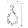 2 Carat Diamond Drop Earrings In 14 Karat White Gold, 1 Inch Image-2