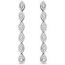2 Carat Diamond Drop Earrings In 14 Karat White Gold, 2 Inches Image-1