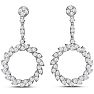 2 1/4 Carat Diamond Drop Earrings In 14 Karat White Gold, 1 Inch Image-1