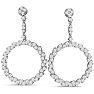 3 1/2 Carat Diamond Drop Earrings In 14 Karat White Gold, 2 Inches Image-1