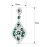 2 Carat Emerald and Diamond Drop Earrings In 14 Karat White Gold, 1 1/4 Inch Image-2
