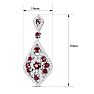 2 Carat Ruby and Diamond Drop Earrings In 14 Karat White Gold, 1 1/4 Inch Image-2