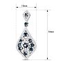 2 Carat Sapphire and Diamond Drop Earrings In 14 Karat White Gold, 1 1/4 Inch Image-2