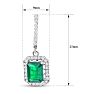 4 1/2 Carat Emerald and Diamond Drop Earrings In 14 Karat White Gold, 1 1/4 Inch Image-2