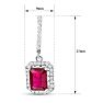4 1/2 Carat Ruby and Diamond Drop Earrings In 14 Karat White Gold, 1 1/4 Inch Image-2