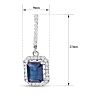4 1/2 Carat Sapphire and Diamond Drop Earrings In 14 Karat White Gold, 1 1/4 Inch Image-2