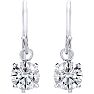1 Carat Moissanite Drop Earrings In Sterling Silver, 1/2 Inch Image-2