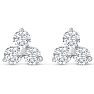 1 Carat Moissanite Triangle Stud Earrings In Sterling Silver Image-2