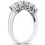 1 Carat Moissanite Five Stone Ring In Sterling Silver Image-2