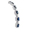 4 Carat Sapphire and Diamond Bolo Bracelet In 14 Karat White Gold, Adjustable 6-9 Inches Image-2