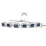 4 Carat Sapphire and Diamond Bolo Bracelet In 14 Karat White Gold, Adjustable 6-9 Inches Image-4