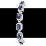 4 Carat Sapphire and Diamond Bolo Bracelet In 14 Karat White Gold, Adjustable 6-9 Inches Image-5
