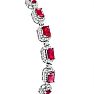 4 Carat Ruby and Diamond Bolo Bracelet In 14 Karat White Gold, Adjustable 6-9 Inches Image-2