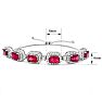 4 Carat Ruby and Diamond Bolo Bracelet In 14 Karat White Gold, Adjustable 6-9 Inches Image-4