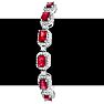 4 Carat Ruby and Diamond Bolo Bracelet In 14 Karat White Gold, Adjustable 6-9 Inches Image-5