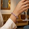 4 Carat Ruby and Diamond Bolo Bracelet In 14 Karat White Gold, Adjustable 6-9 Inches Image-6