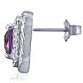 2 3/4 Carat Cushion Cut Amethyst and Diamond Earrings In Sterling Silver Image-3