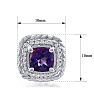 2 3/4 Carat Cushion Cut Amethyst and Diamond Earrings In Sterling Silver Image-4