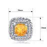 2 3/4 Carat Cushion Cut Citrine and Diamond Earrings In Sterling Silver Image-4