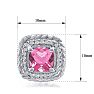 2 3/4 Carat Cushion Cut Pink Sapphire and Diamond Earrings In Sterling Silver Image-4