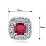 2 3/4 Carat Cushion Cut Ruby and Diamond Earrings In Sterling Silver Image-4