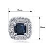 2 3/4 Carat Cushion Cut Sapphire and Diamond Earrings In Sterling Silver Image-4