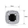 2 3/4 Carat Cushion Cut Black Onyx and Diamond Earrings In Sterling Silver Image-4