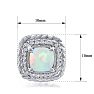 2 3/4 Carat Cushion Cut Opal and Diamond Earrings In Sterling Silver Image-4