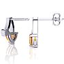 3/4 Carat Citrine and Diamond Heart Earrings In Sterling Silver Image-2