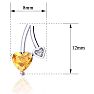 3/4 Carat Citrine and Diamond Heart Earrings In Sterling Silver Image-3