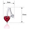 3/4 Carat Ruby and Diamond Heart Earrings In Sterling Silver Image-3