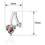 3/4 Carat Mystic Topaz and Diamond Heart Earrings In Sterling Silver Image-3