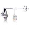 3/4 Carat Opal and Diamond Heart Earrings In Sterling Silver Image-2