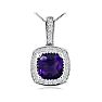 2 1/2ct Amethyst and Diamond Pendant in 14k White Gold Image-1